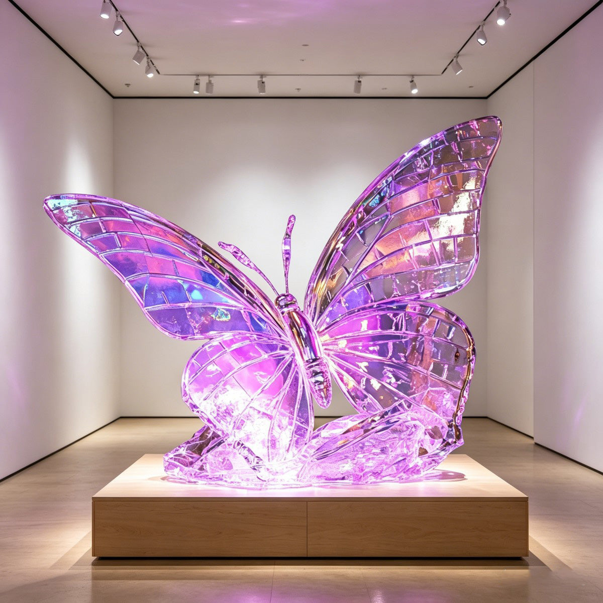 Transparent Purple Butterfly Statue