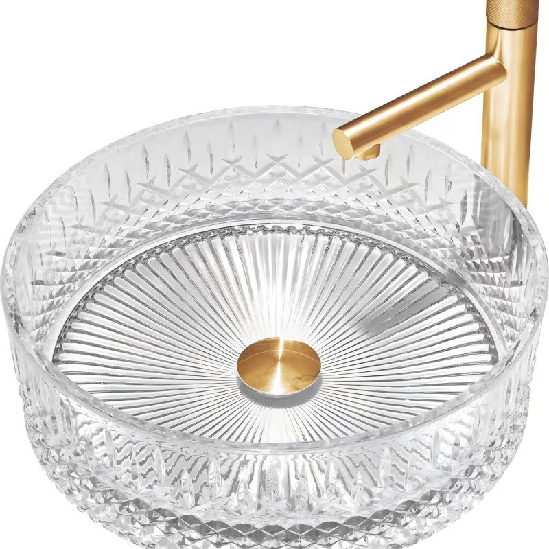 Cut Crystal Round Vessel Sink