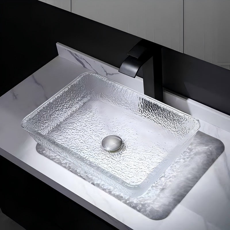 Textured Glass Bathroom Sink