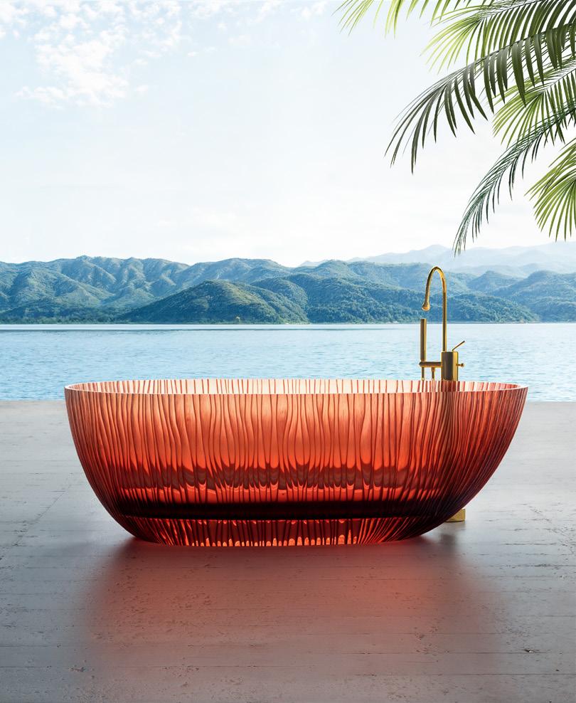 Vertical Stripe Crystal Resin Bathtub