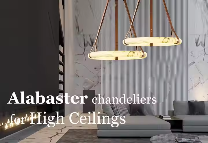 Spanish Alabaster Chandelier Ceiling Light