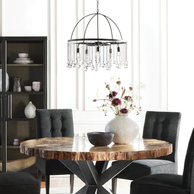 Modern Gold Round Crystal Pendant Lamp