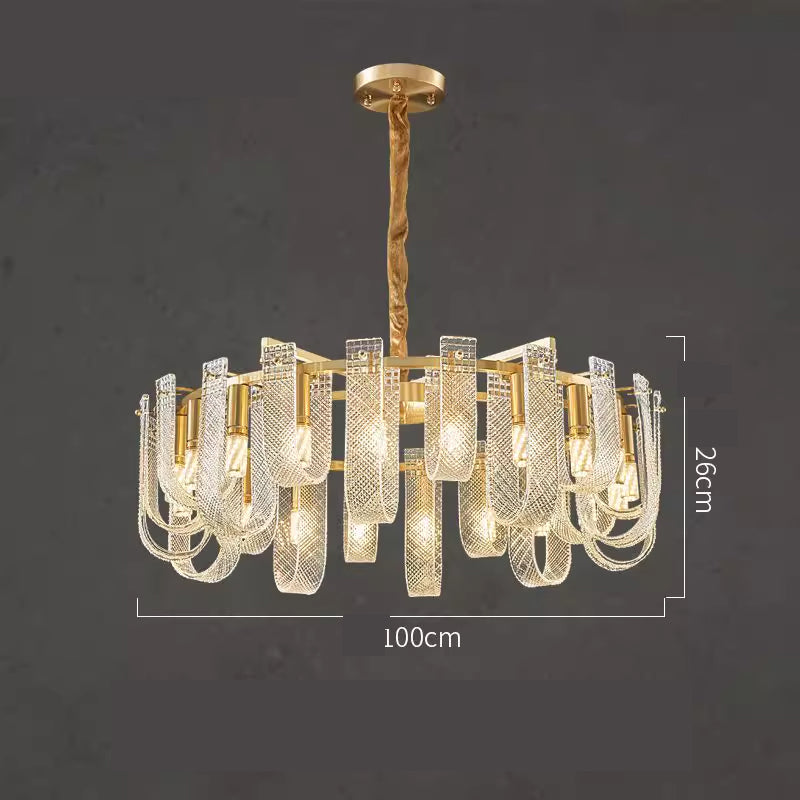Nordic Brass Crystal Chandelier