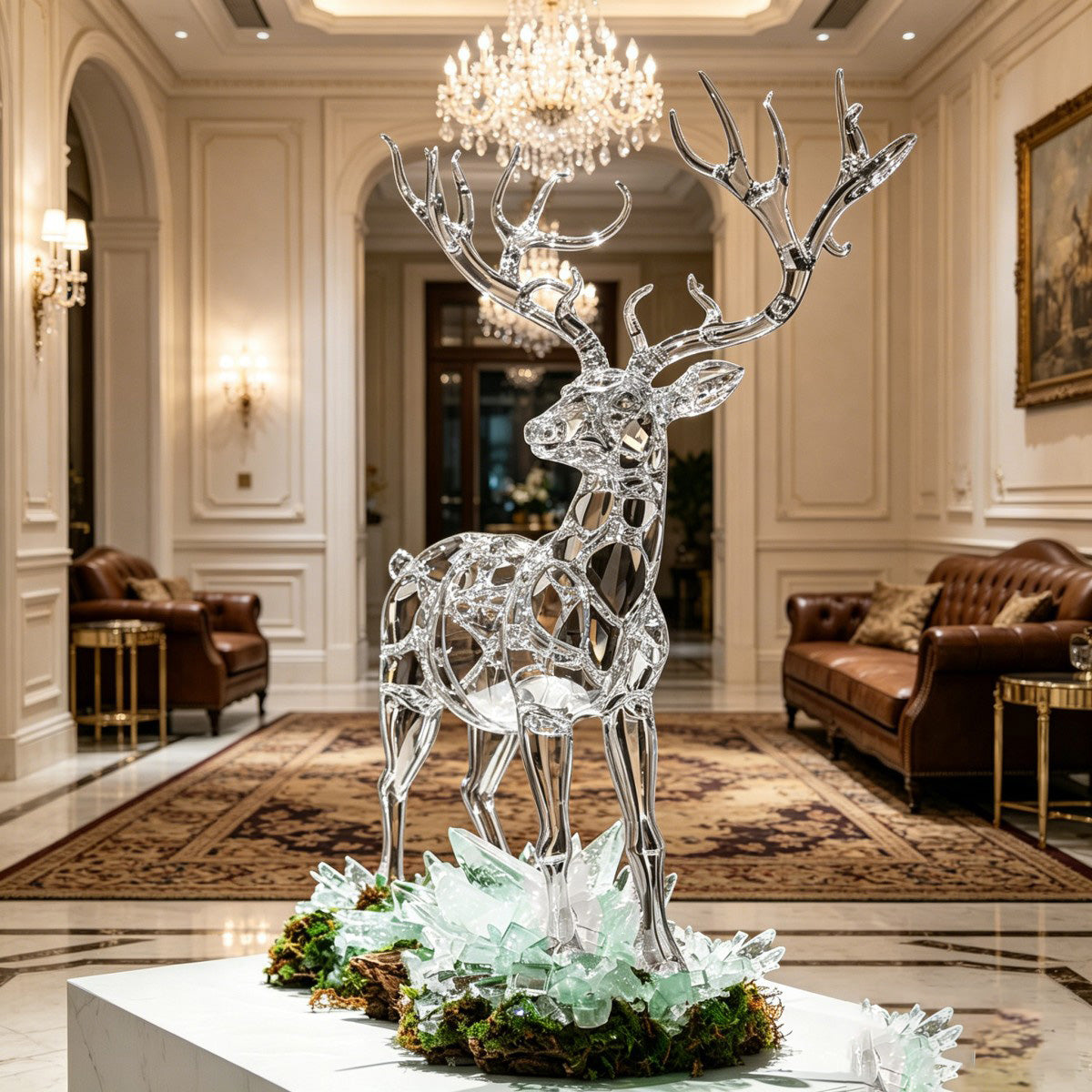 Transparent Deer Art Sculpture