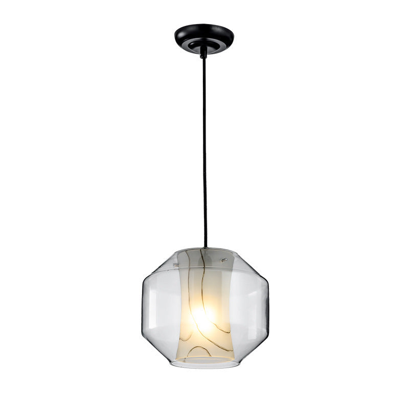 Clear Wiring Alabaster Chandelier