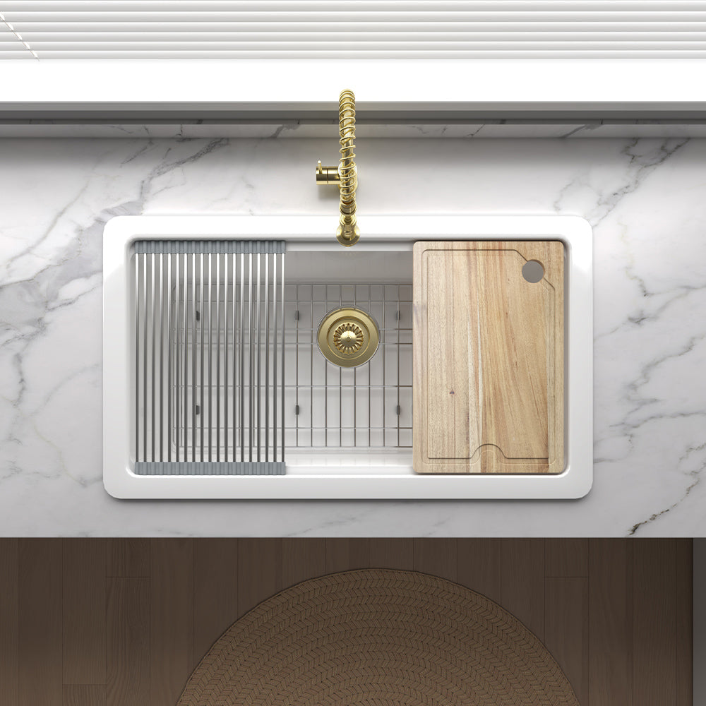 Rectangular Fireclay Farmhouse Sink