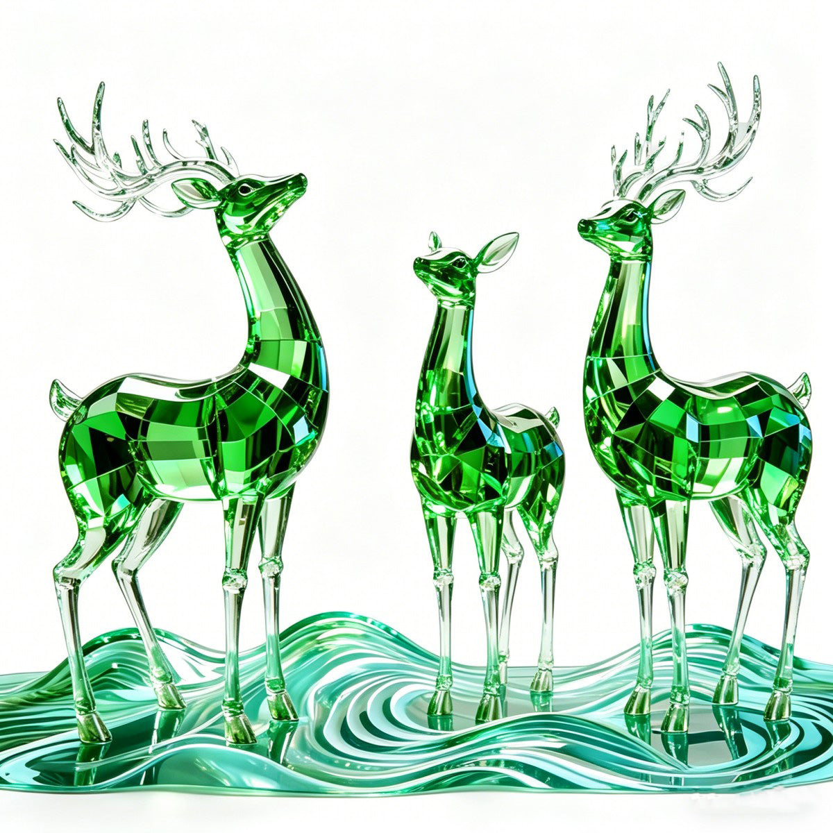 Mosaic Golden Deer Sculpture JS006