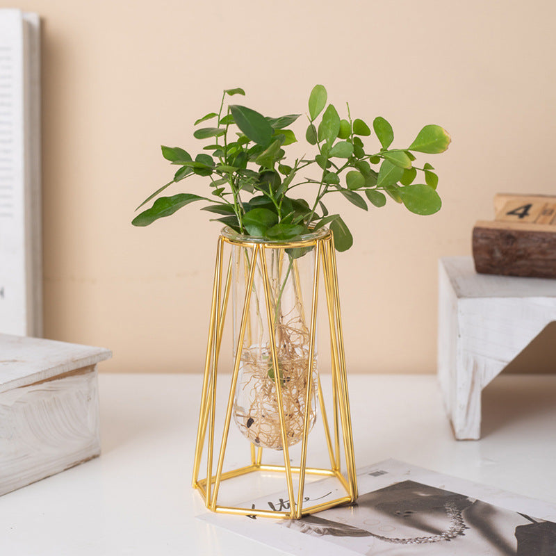 Wholesale Gold-Plated Ironwork Glass Vases