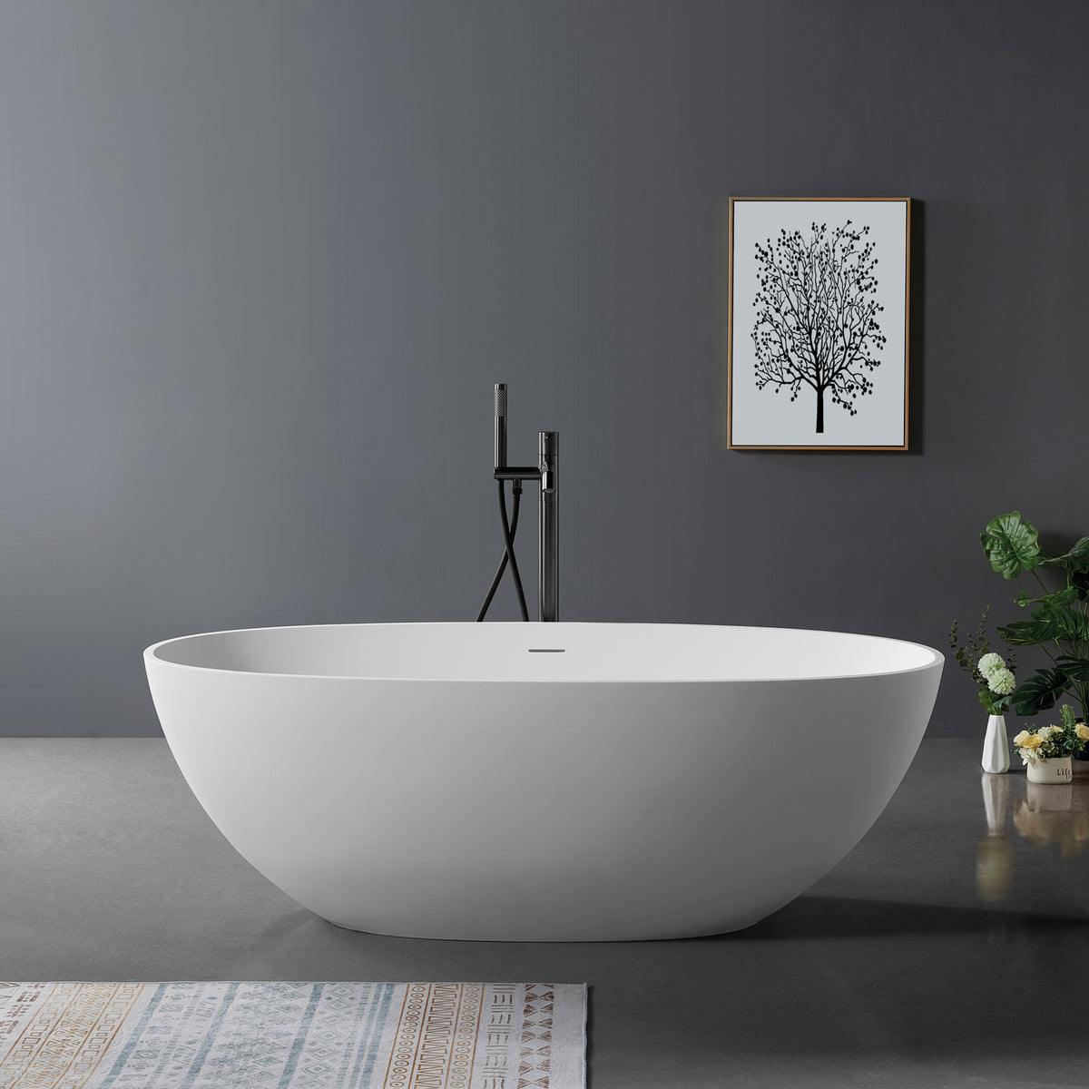 Egg Shaped Solid Surface Bathtub 881