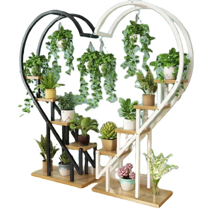 Heart Shaped Iron Multi-Layer Planter Stand