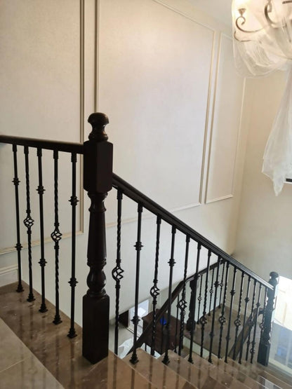 Compact Space-Saving Indoor Iron Stair Handrail
