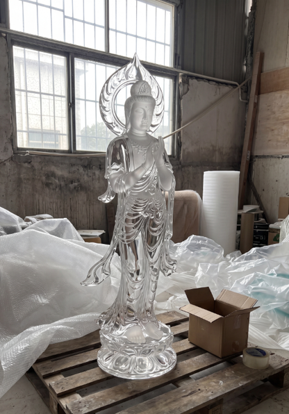 Synthetic Crystal Guanyin Statue