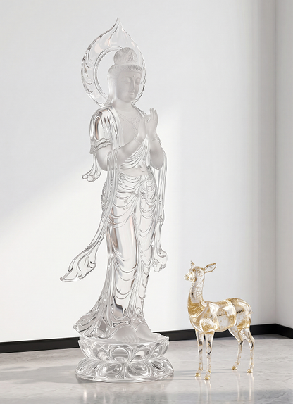 Synthetic Crystal Guanyin Statue