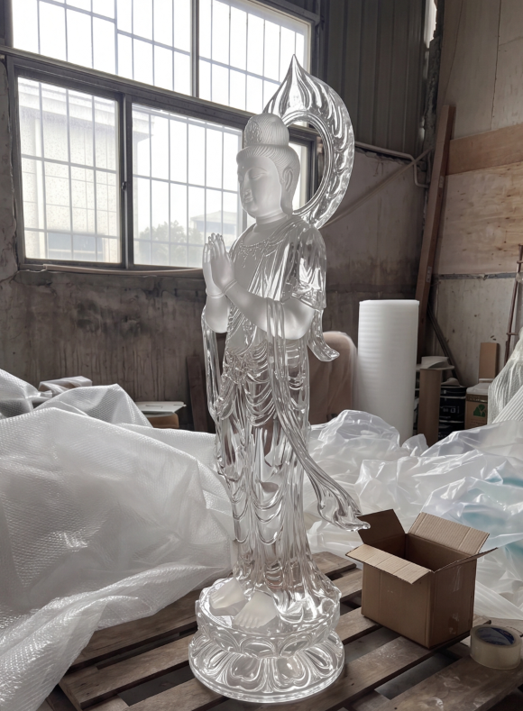 Synthetic Crystal Guanyin Statue