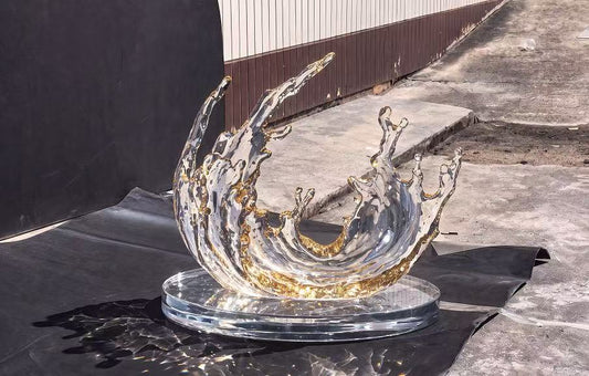 Synthetic Crystal Water Splash Sculpture