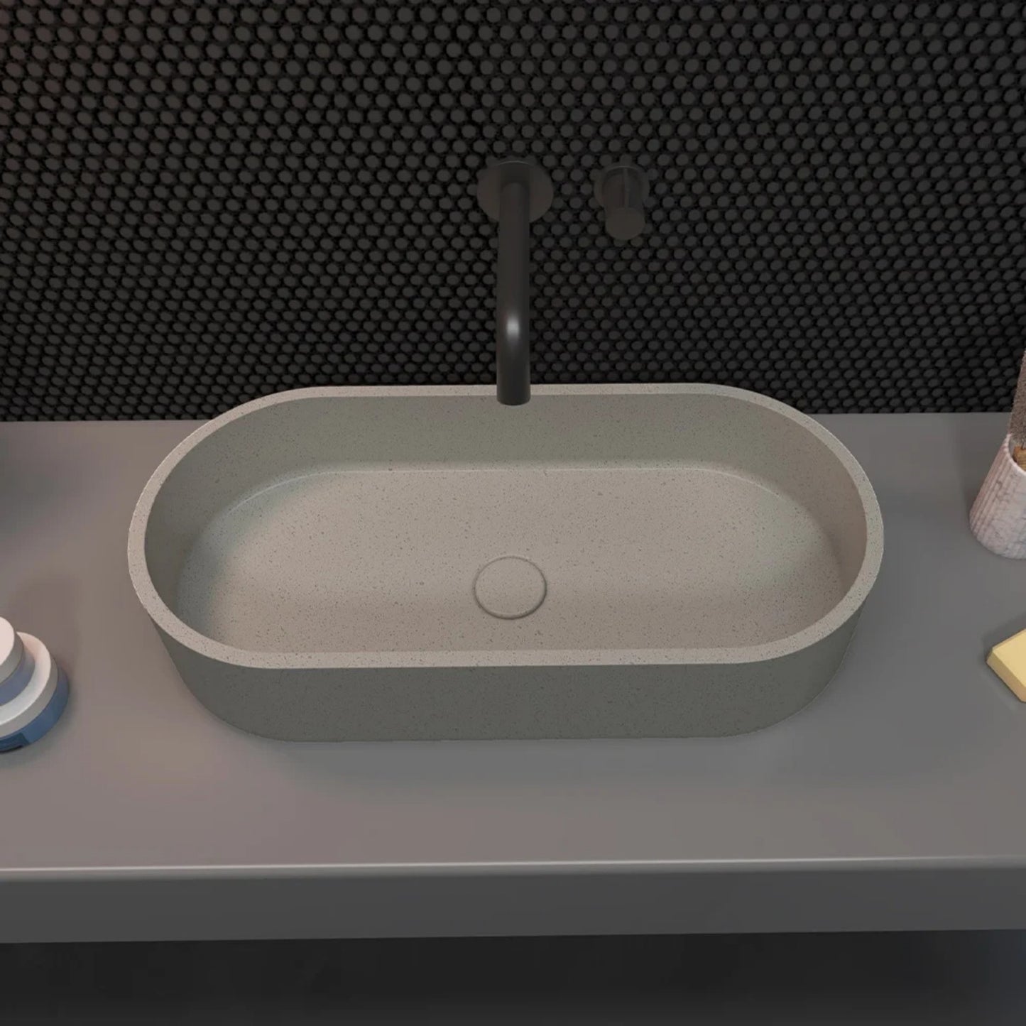 Oval Shaped Bathroom Cement Basin