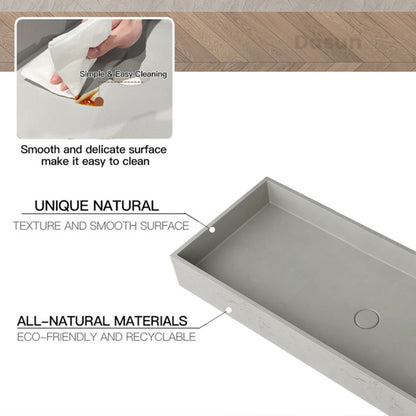 Rectangular Bathroom Cement Basin