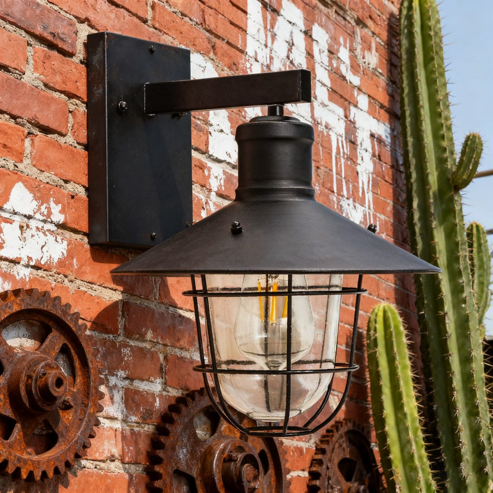 Modern Black Stainless Steel Outdoor Wall Lantern, Customizablele