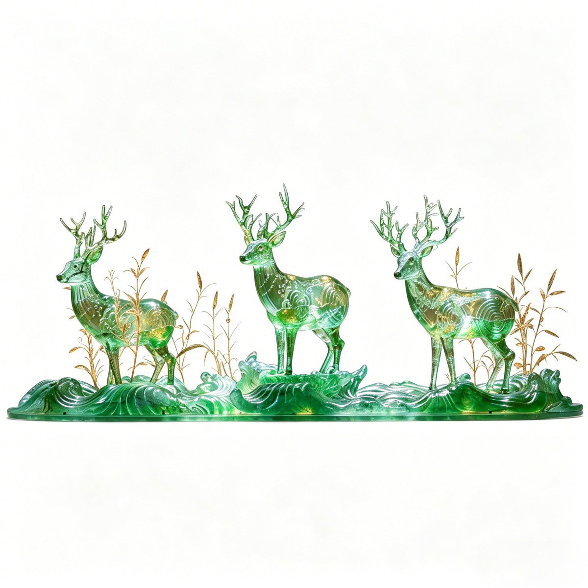 Green Deer Sculpture Decor