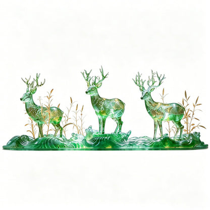 Green Deer Sculpture Decor
