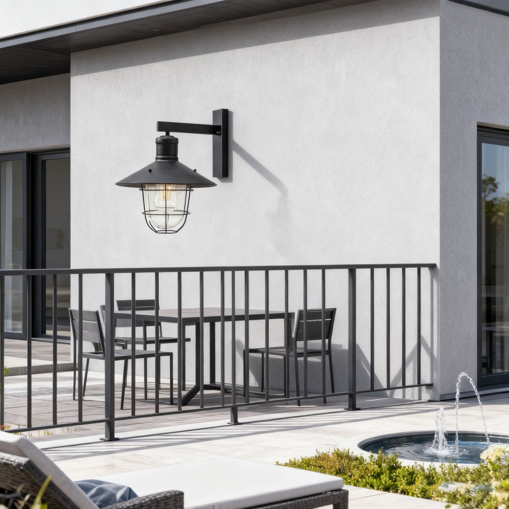 Modern Black Stainless Steel Outdoor Wall Lantern, Customizablele