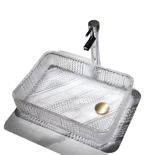 Rectangular Crystal Glass Sink