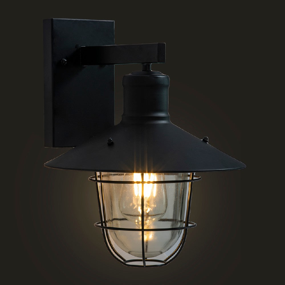 Modern Black Stainless Steel Outdoor Wall Lantern, Customizablele
