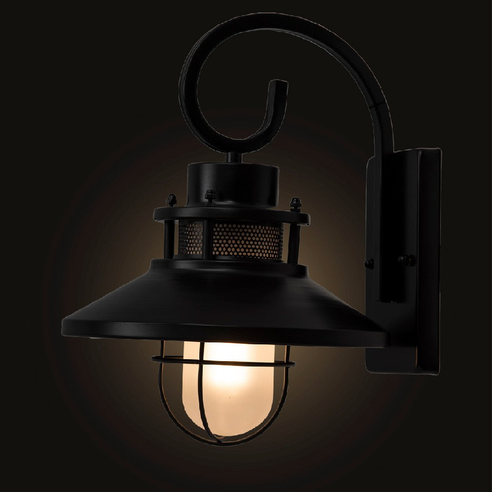 Rustic Black Iron Outdoor Wall Sconce, Customization Available