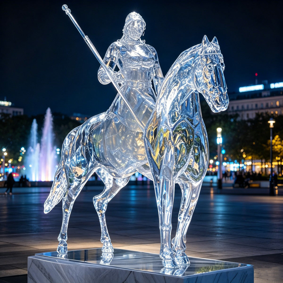 Transparent Equestrian Sculpture