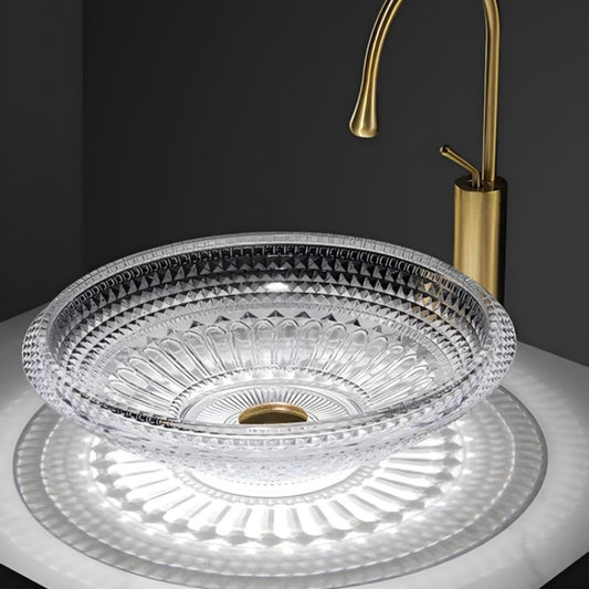 Cut Crystal Round Glass Sink
