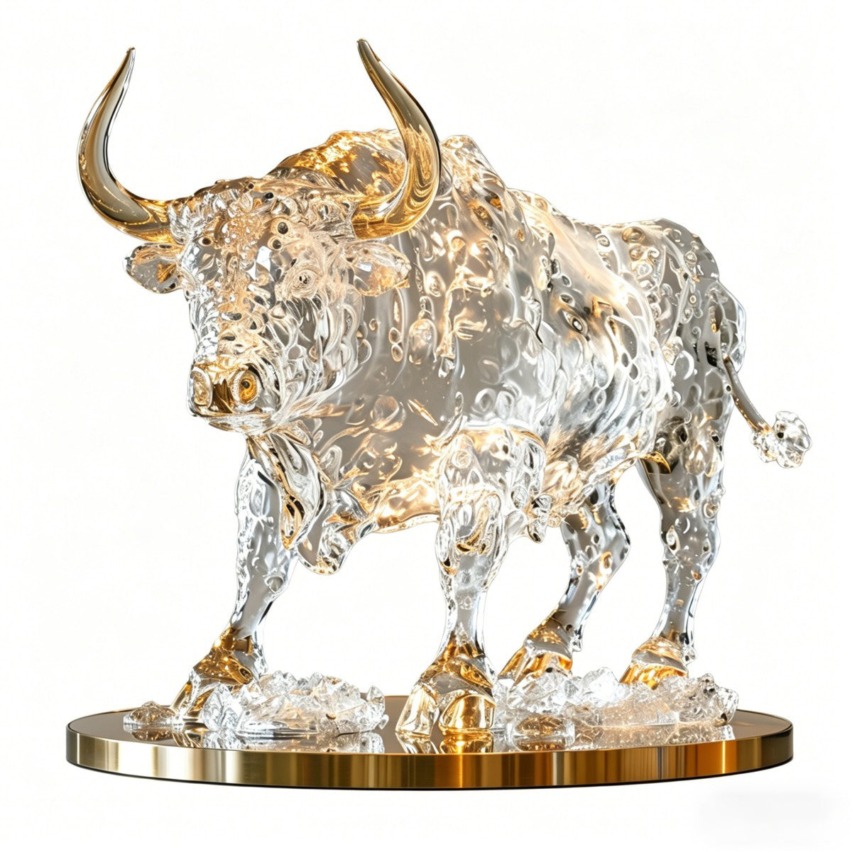 Illuminated Bull Sculpture