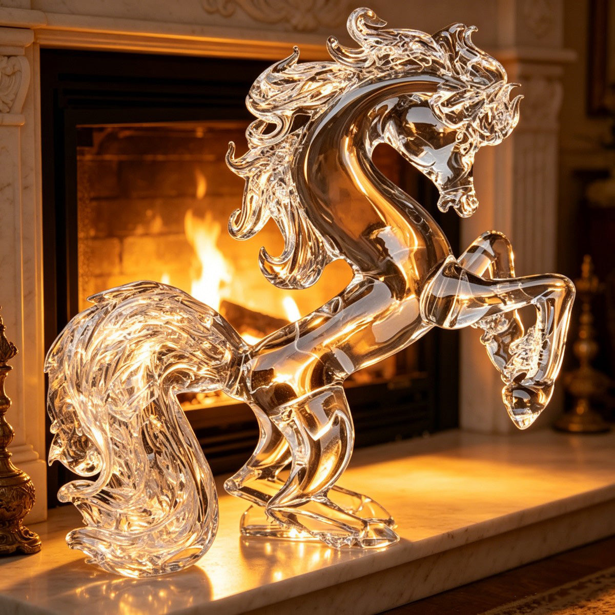 Crystal Horse Sculpture Home Decor Ornament