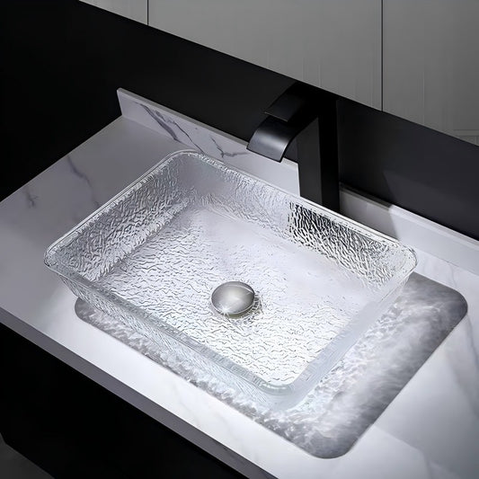 Textured Glass Bathroom Sink