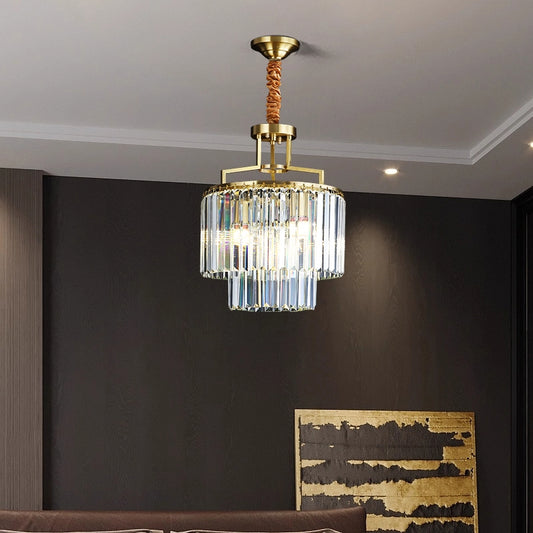 Dining Room Luxury Brass Crystal Chandelier