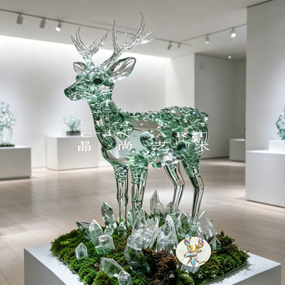 Crystal Deer Art Sculpture