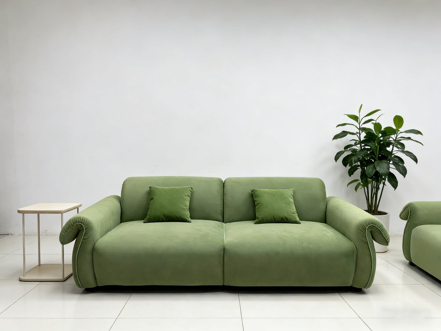 Green Velvet 2‑Seater Sofa Couch