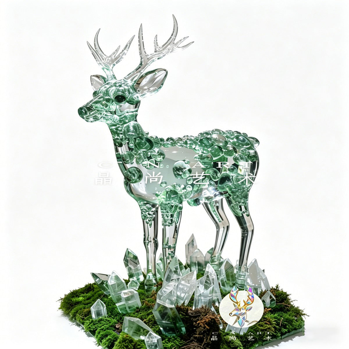 Crystal Deer Art Sculpture