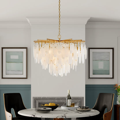 Vintage Style Alabaster Chandelier for Dining Table