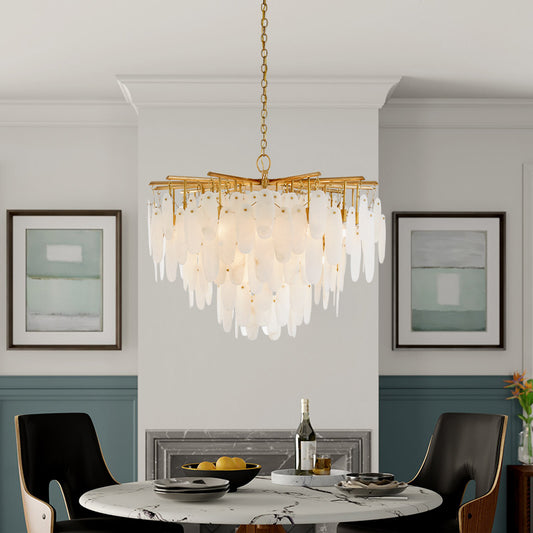 Vintage Style Alabaster Chandelier for Dining Table