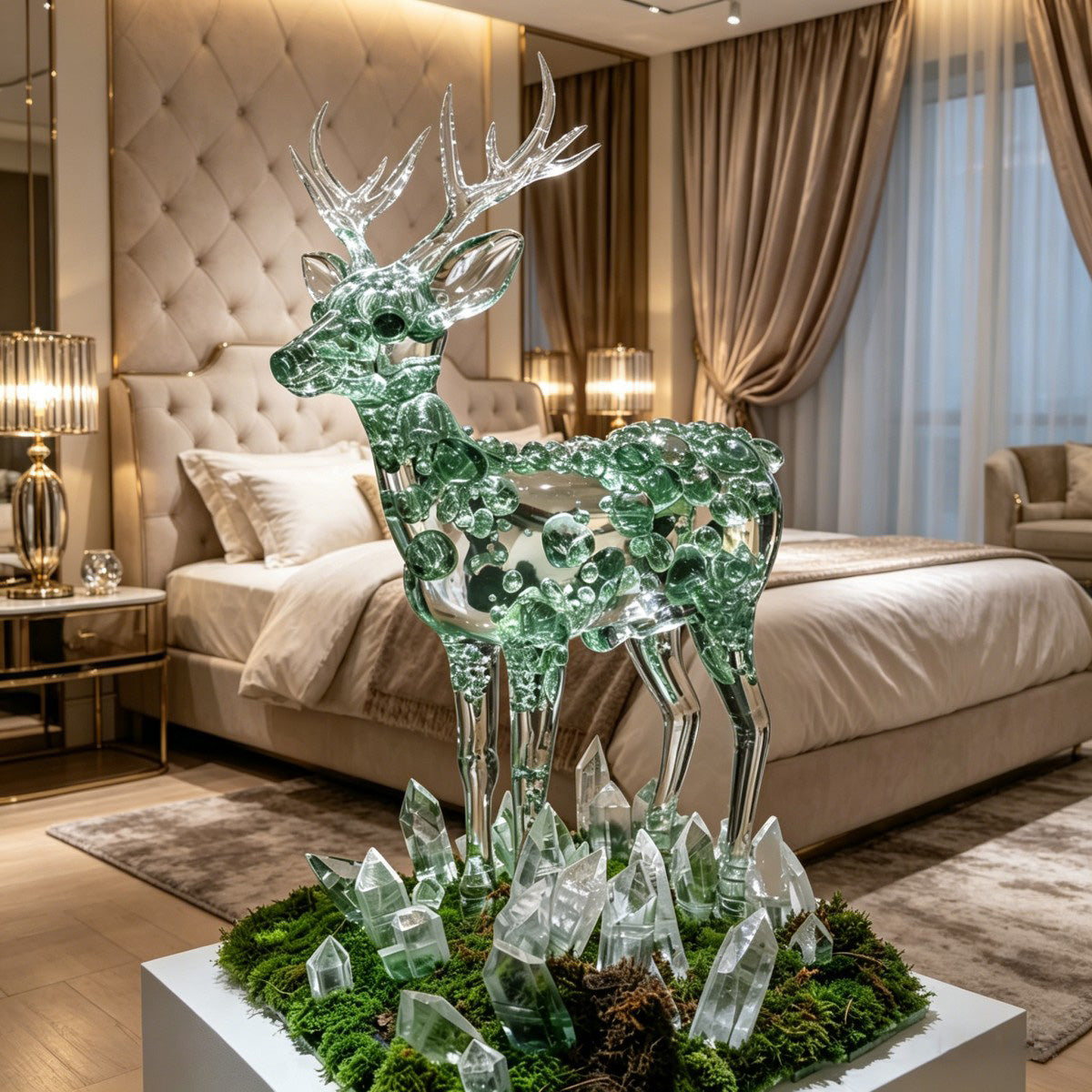 Crystal Deer Art Sculpture