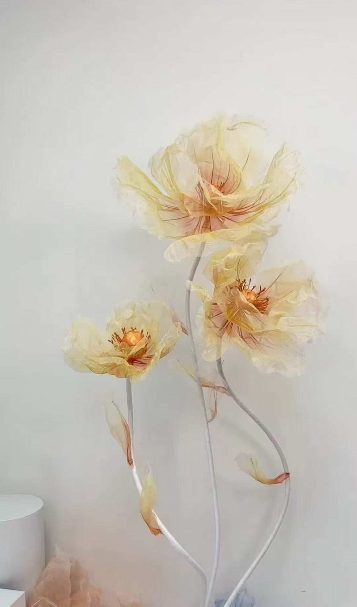 Sheer Fabric Poppy Wedding Flower Set