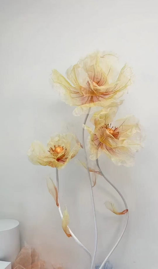 Sheer Fabric Poppy Wedding Flower Set