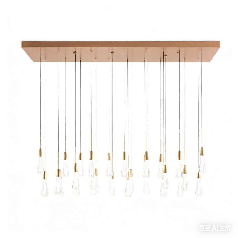 American Artistic Raindrop Crystal Pendant Chandelier - Brass & Glass Drops for Dining/Kitchen/Bedroom