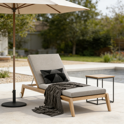 Teak Outdoor Adjustable Lounge Chair