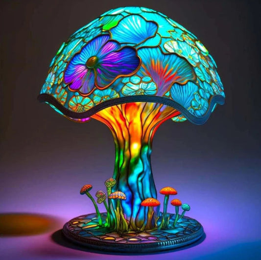 Boho Resin Mushroom Table Lamp