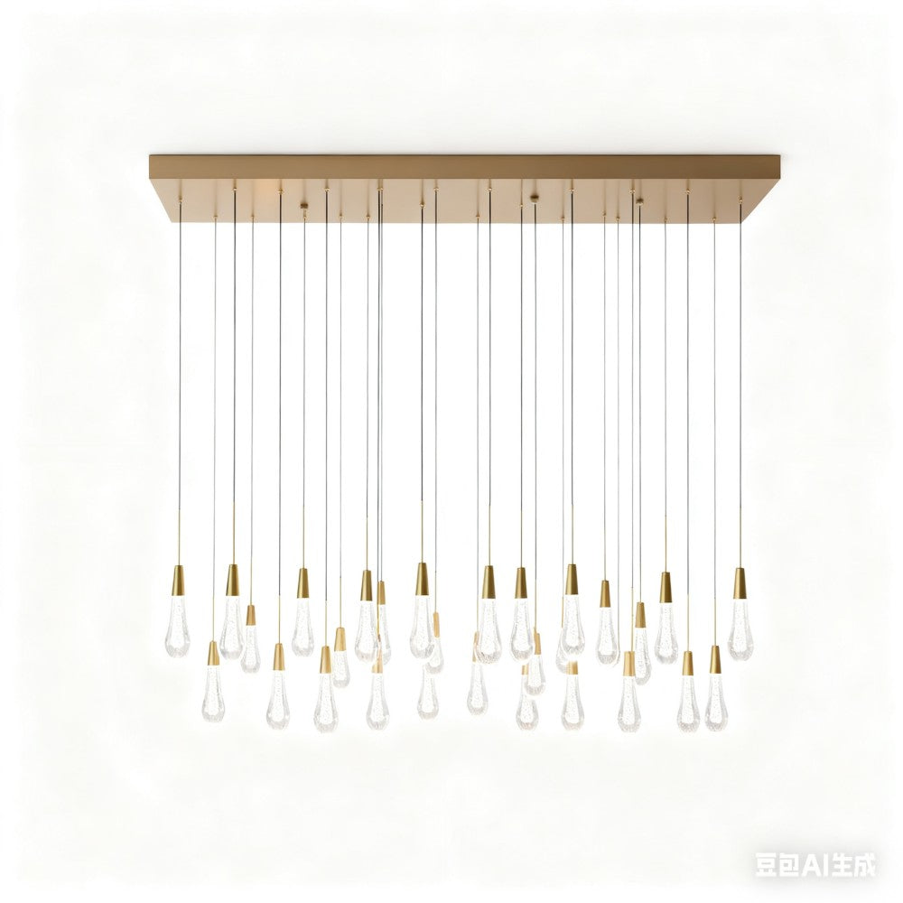 American Artistic Raindrop Crystal Pendant Chandelier - Brass & Glass Drops for Dining/Kitchen/Bedroom