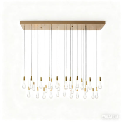 American Artistic Raindrop Crystal Pendant Chandelier - Brass & Glass Drops for Dining/Kitchen/Bedroom