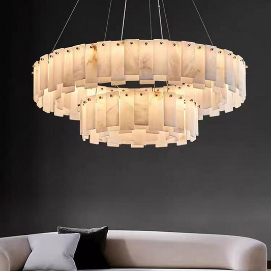 Natural Stone Alabaster Chandelier Fixture