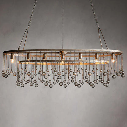 Restaurant Kitchen Oval Crystal Chandelier