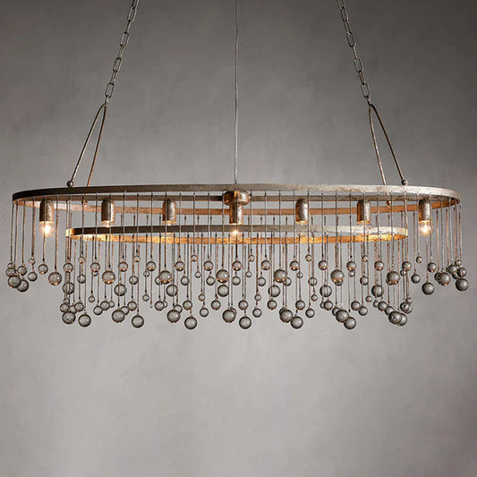 Restaurant Kitchen Oval Crystal Chandelier